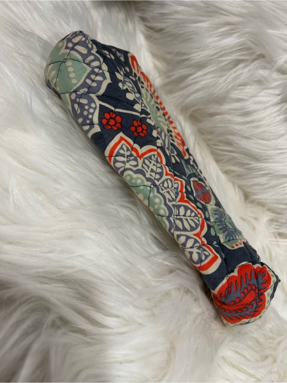 Floral Print Zipper Pouch - Navy, Coral & Mint - Picture 3 of 5